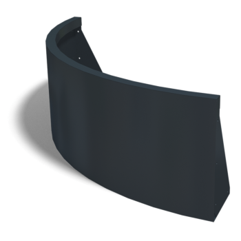 Stützmauer aus Stahl - Außenkurve - 100 x 100 x 40 cm - RAL9010 matte (weiß)