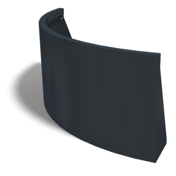 Stützmauer aus Stahl - Außenkurve - 100 x 100 x 50 cm - RAL9010 matte (weiß)