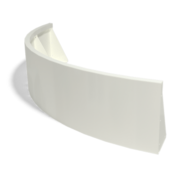 Stützmauer aus Stahl - Außenkurve - 150 x 150 x 40 cm - RAL9010 matte (weiß)