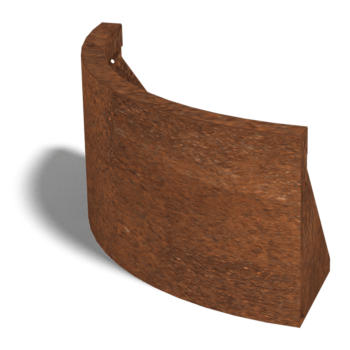 Stützwand aus Cortenstahl Außenbogen 50 x 50 cm (Höhe 30 cm)