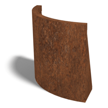 Stützwand aus Cortenstahl Außenbogen 50 x 50 cm (Höhe 50 cm)