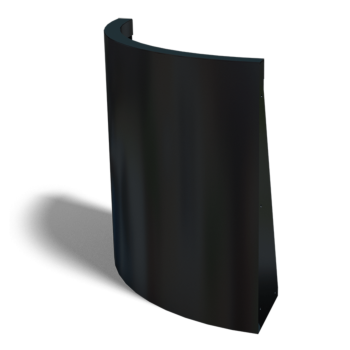 Stützmauer aus Stahl - Außenkurve - 50 x 50 x 60 cm - RAL9005 matte (schwarz)