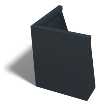 Stützmauer aus Stahl - Außenecke - 50 x 50 x 60 cm - RAL9010 matte (weiß)