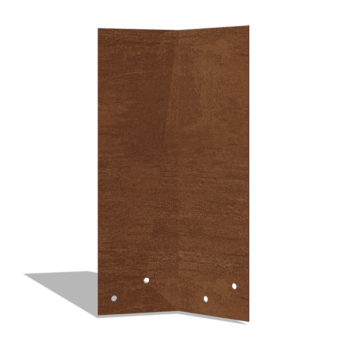 Verbindungsplatte 45° aus Cortenstahl Hoch 34 - 37,5 cm