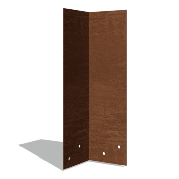 Verbindungsplatte 90° aus Cortenstahl Hoch 34 - 37,5 cm