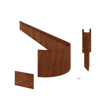 Cortenstahl Beeteinfassung - Abgeflacht FLEX - Höhe 23 cm - Kompletter Satz 24 meter