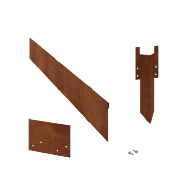 Rasenkante abgeflacht aus Cortenstahl 13 cm kompletter Satz pro 15 meter