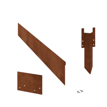 Rasenkante abgeflacht aus Cortenstahl 13 cm kompletter Satz pro 24 meter