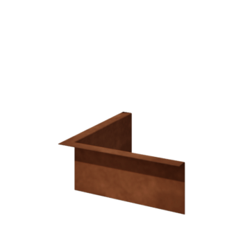 Rasenkante gebogen aus Cortenstahl 12 cm Innenwinkel
