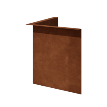 Cortenstahl Beeteinfassung - Gebogen - Innenecke - Höhe 34 cm