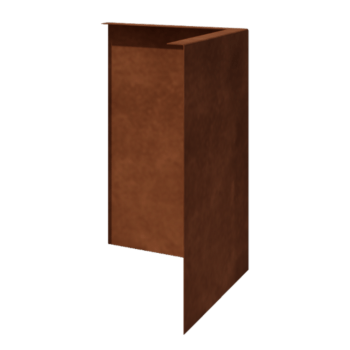 Cortenstahl Beeteinfassung - Gebogen - Außenecke - Höhe 45 cm