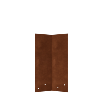 Cortenstahl Verbindungsplatte - 45° - Höhe Beeteinfassung 34 / 37,5 cm