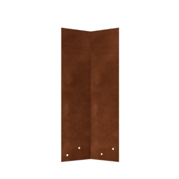 Cortenstahl Verbindungsplatte - 45° - Höhe Beeteinfassung 45 cm