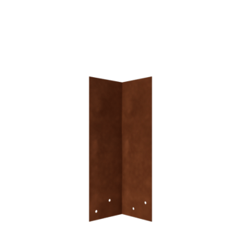 Cortenstahl Verbindungsplatte - 90° - Höhe Beeteinfassung 34 / 37,5 cm