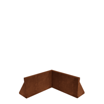 Cortenstahl Stützmauer - Innenecke - 50 x 50 x 30 cm