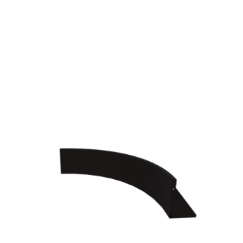 Stützmauer aus Stahl - Innenkurve - 100 x 100 x 30 cm - RAL9005 matte (schwarz)