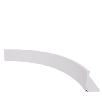 Stützmauer aus Stahl - Innenkurve - 150 x 150 x 30 cm - RAL9010 matte (weiß)