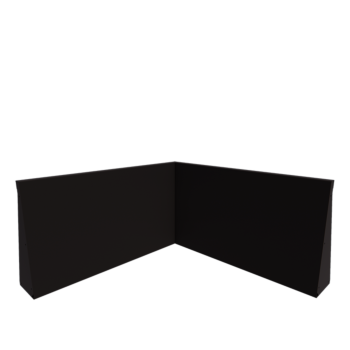Stützmauer aus Stahl - Innenecke - 100 x 100 x 60 cm - RAL9005 matte (schwarz)
