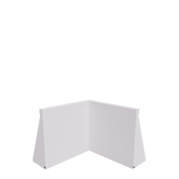 Stützmauer aus Stahl - Innenecke - 50 x 50 x 50 cm - RAL9010 matte (weiß)