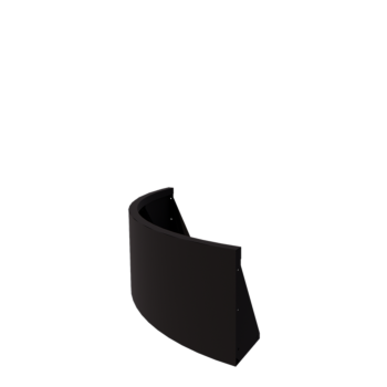 Stützmauer aus Stahl - Außenkurve - 100 x 100 x 40 cm - RAL9005 matte (schwarz)