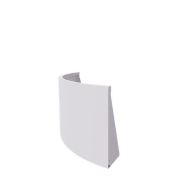 Stützmauer aus Stahl - Außenkurve - 100 x 100 x 60 cm - RAL9010 matte (weiß)