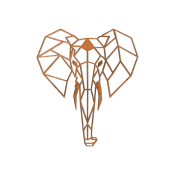 Cortenstahl Wanddeko - Elefant 2.0 Large - 92,8 x 80 cm