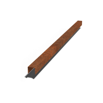 Aufsatzprofil Cortenstahl 5 x 5 x 5 cm (Länge 150 cm)