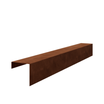 Aufsatzprofil Cortenstahl 15 x 15 x 5 cm (Länge 150 cm)