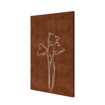 Cortenstahl-Paneel Tulpe symmetrisch 120 x 6 x 190 cm