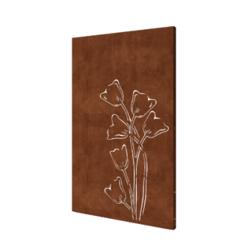 Cortenstahl-Paneel Tulpe a-symmetrisch 120 x 6 x 190 cm