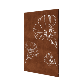 Cortenstahl-Paneel Mohn 120 x 6 x 190 cm