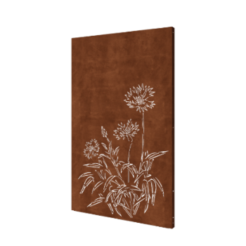 Cortenstahl-Paneel Kornblume 120 x 6 x 190 cm