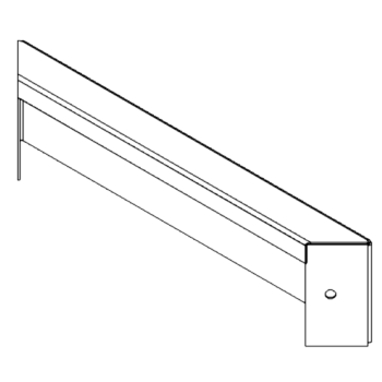 Pflanzkübel aus Stahl - Paneel - 10 x 40 cm - RAL9005 matte (schwarz)