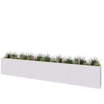 Hochbeet XXL aus Stahl - Rechteckig - 480 x 40 x 80 cm - RAL9010 matte (weiß) - Ohne Bodenplatte