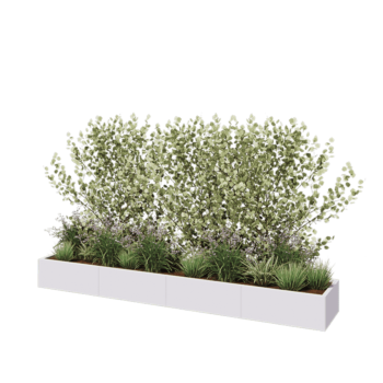 Hochbeet XXL aus Stahl - Rechteckig - 320 x 50 x 30 cm - RAL9010 matte (weiß) - Ohne Bodenplatte