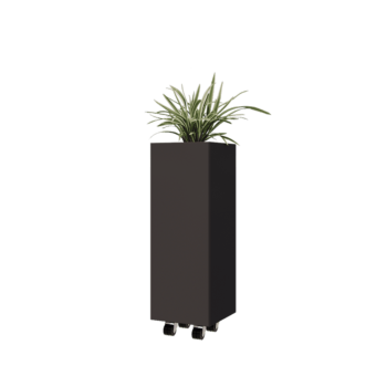 Pflanzkübel aus Stahl - Viereckig - 30 x 30 x 80 cm - Andere RAL farbe - Mit Bodenplatte - Mit Rollen