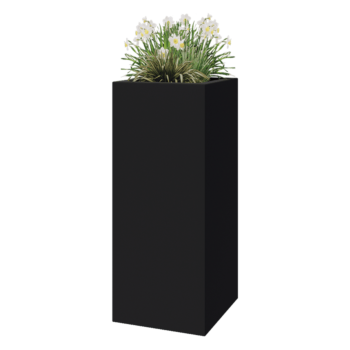 Fiberglas Pflanzkübel - Viereck - 50 x 50 x 120 cm - RAL7021 matte (schwarzgrau) - Mit Boden