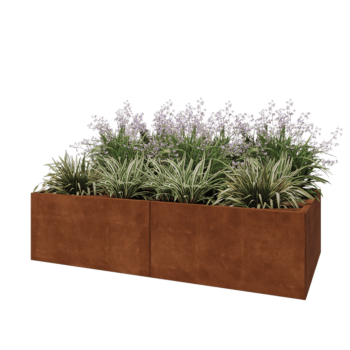 Cortenstahl Hochbeet XXL - Rechteckig - 200 x 100 x 50 cm - Ohne Bodenplatte