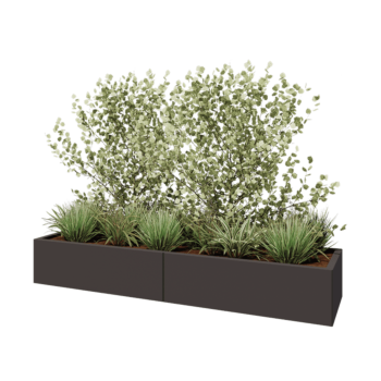 Hochbeet XXL aus Stahl - Rechteckig - 200 x 50 x 30 cm - RAL7016 matte (anthrazitgrau) - Mit Bodenplatte