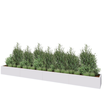 Hochbeet XXL aus Stahl - Rechteckig - 480 x 50 x 40 cm - RAL9010 matte (weiß) - Ohne Bodenplatte