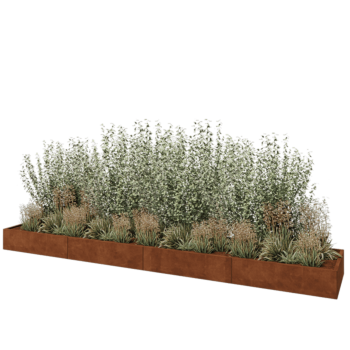 Cortenstahl Hochbeet XXL - Rechteckig - 480 x 80 x 30 cm - Ohne Bodenplatte