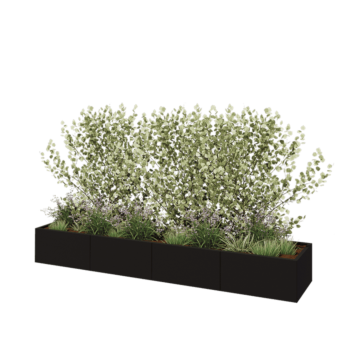 Hochbeet XXL aus Stahl - Rechteckig - 320 x 60 x 40 cm - RAL9005 matte (schwarz) - Ohne Bodenplatte