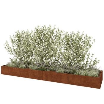 Cortenstahl Hochbeet XXL - Rechteckig - 480 x 100 x 40 cm - Ohne Bodenplatte