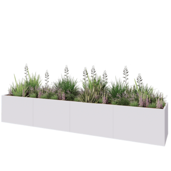 Hochbeet XXL aus Stahl - Rechteckig - 480 x 80 x 80 cm - RAL9010 matte (weiß) - Ohne Bodenplatte