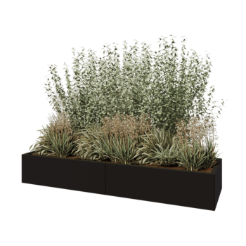 Hochbeet XXL aus Stahl - Rechteckig - 200 x 60 x 30 cm - RAL9005 matte (schwarz) - Ohne Bodenplatte