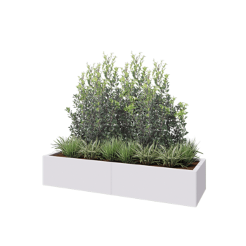 Hochbeet XXL aus Stahl - Rechteckig - 160 x 50 x 30 cm - RAL9010 matte (weiß) - Ohne Bodenplatte