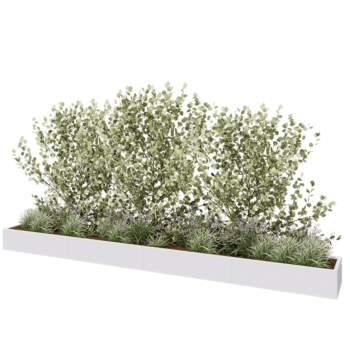 Hochbeet XXL aus Stahl - Rechteckig - 480 x 50 x 30 cm - RAL9010 matte (weiß) - Ohne Bodenplatte