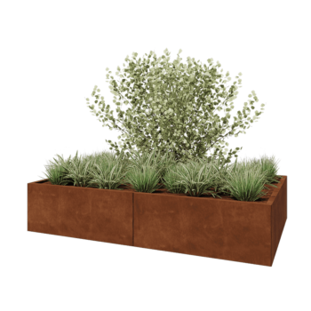 Cortenstahl Hochbeet XXL - Rechteckig - 200 x 120 x 40 cm - Ohne Bodenplatte