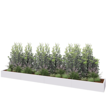 Hochbeet XXL aus Stahl - Rechteckig - 480 x 60 x 30 cm - RAL9010 matte (weiß) - Ohne Bodenplatte