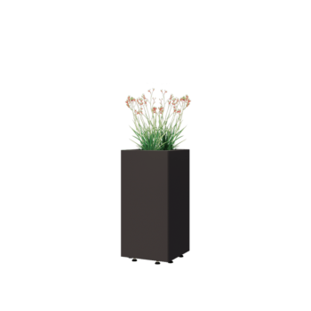 Pflanzkübel aus Stahl - Viereckig - 30 x 30 x 60 cm - RAL7016 matte (anthrazitgrau) - Mit Bodenplatte - Mit Füßen